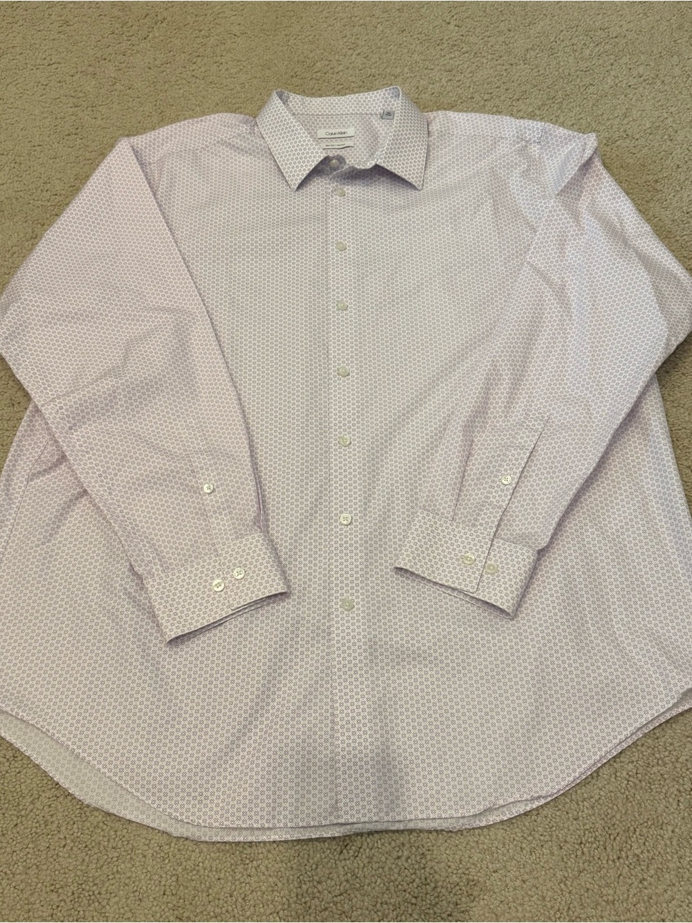 Lot of 2 Calvin Klein Button Up Shirts Mens Size 18 1/2 36 37 Slim Tall Non-Iron